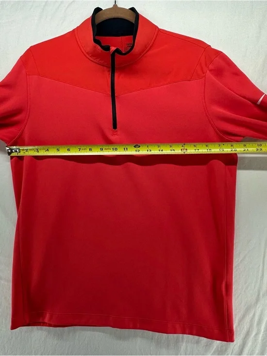 Nike Golf Pullover Mens Large Dri Fit 1/4 Zip Coral Black Blade Collar - Picture 4 of 9